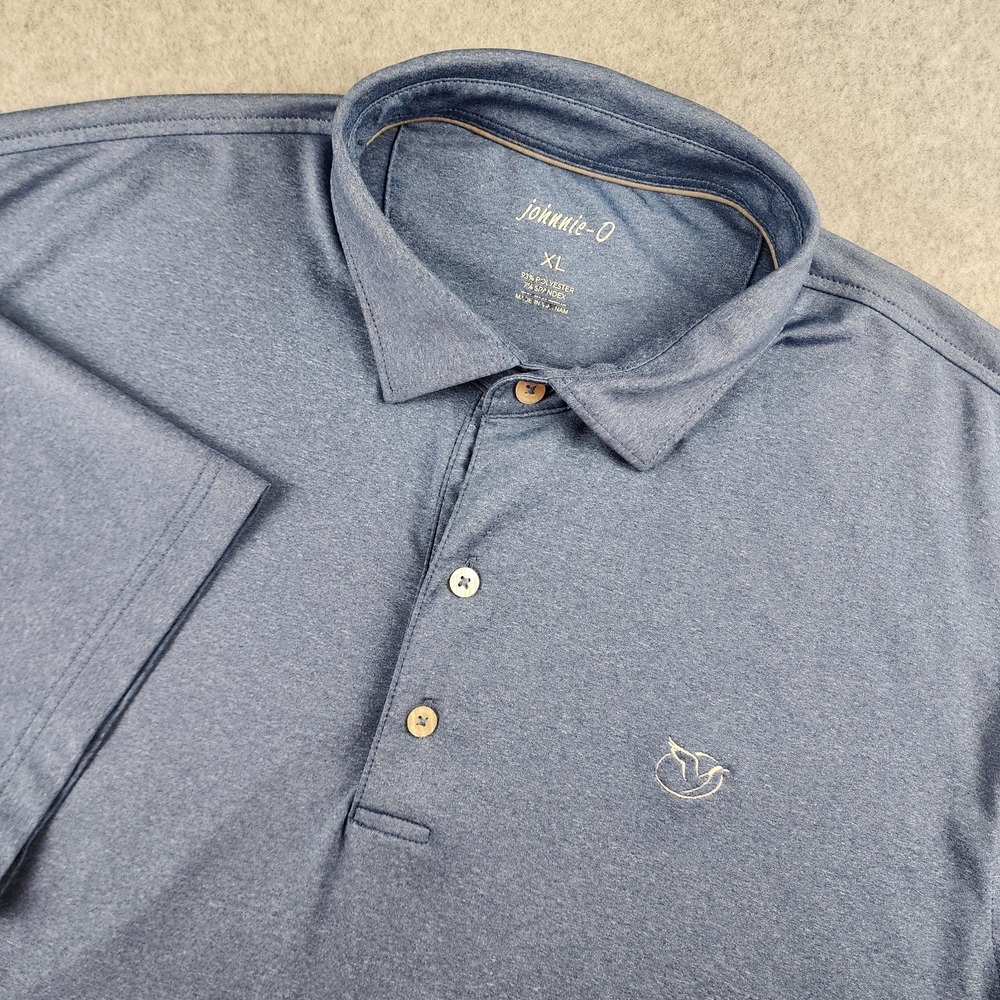 Johnnie O Shirt Mens XL‎ Blue Performance Golf Polo Lightweight Stretch